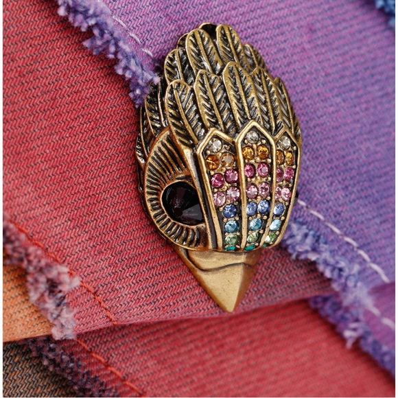 Kurt Geiger Rainbow Diagonal Stripe Chain Shoulder Bag - Picture 5 of 5